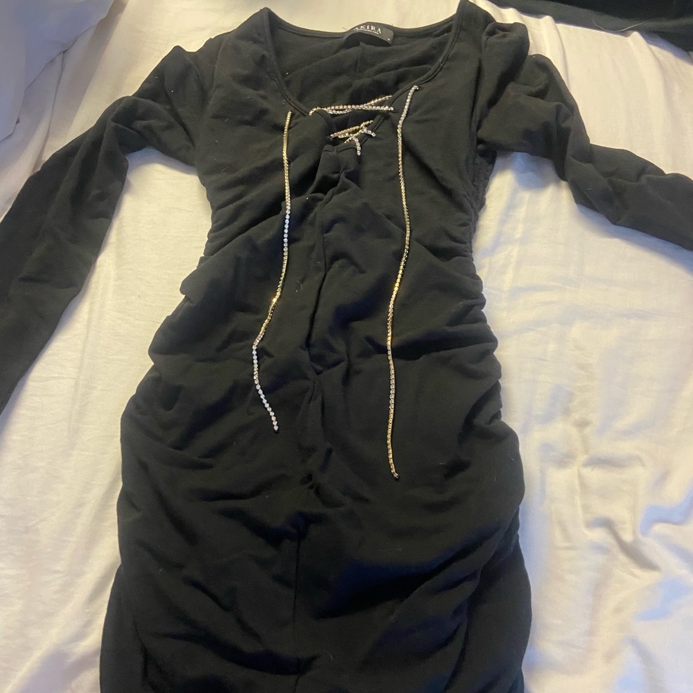 Never worn black long sleeve dress